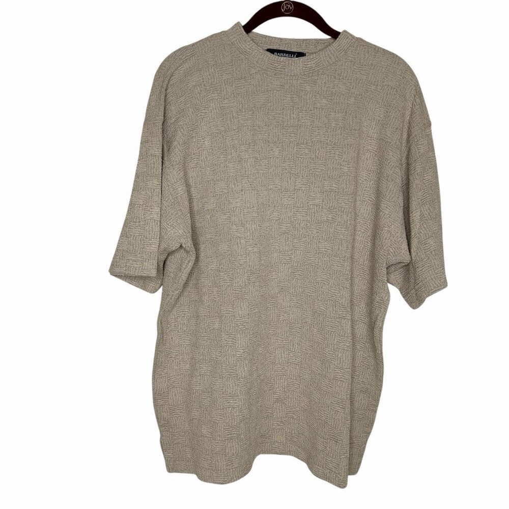 Bardelli Light Gray Beige Cross hatch Pattern Casual Shirt Size L Italy